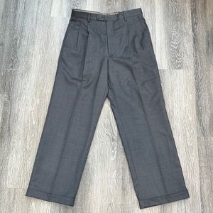 Zanieri Angelico Super 100s Dark Grey Wool Pants Cuffs 46 Italy